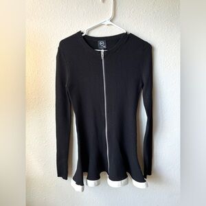 Alexander McQueen Black Ribbed peplum Sweater